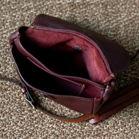 Leather Handmade Saddle Bag - Burgundy  - UNIQUE - Picture 14 of 15